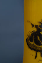 Geel ‘Tango Glass’ Art Deco vaas met zwarte decoratie