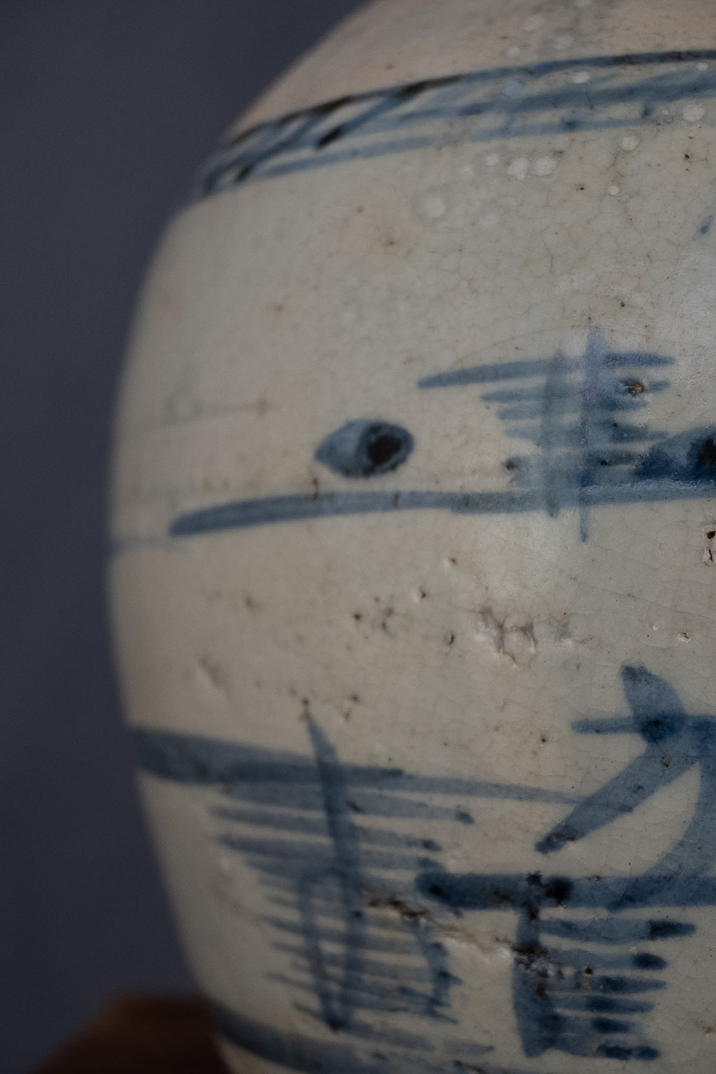 Chinese blauw-witte voorraadpot met landschapsdecoratie
