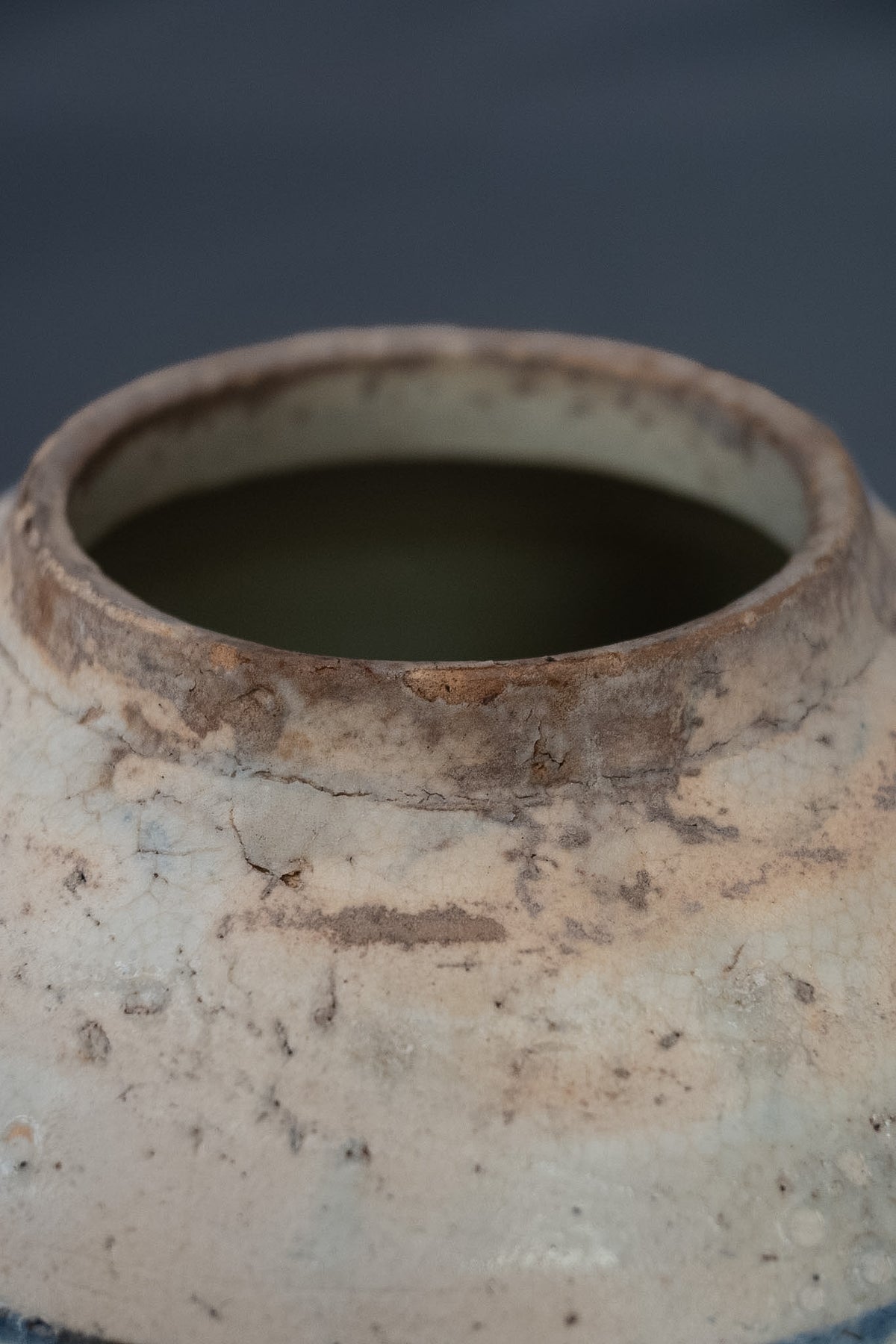 Chinese blauw-witte voorraadpot met landschapsdecoratie