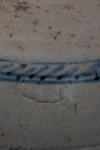 Chinese blauw-witte voorraadpot met landschapsdecoratie