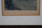 Antieke ets van Stift Melk aan de Donau