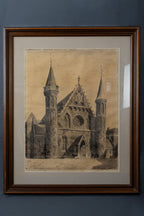 Gravure van de Ridderzaal, Den Haag door A. Jager