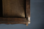 Antieke handgesneden houten dekenkist