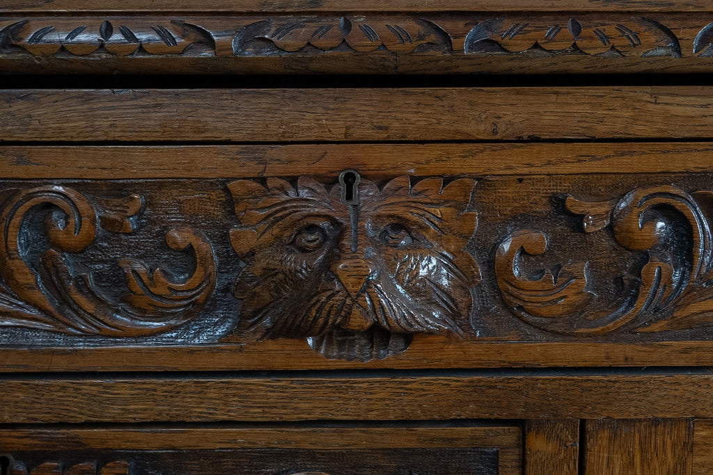 Engelse eikenhouten secretaire