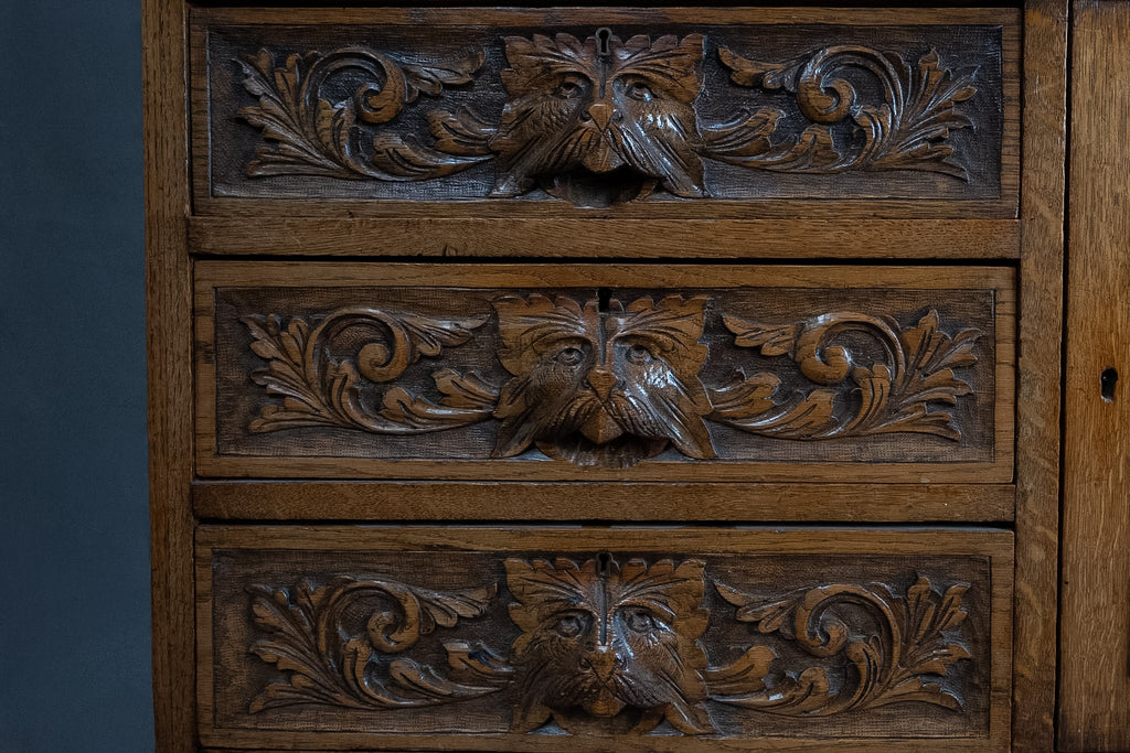 Engelse eikenhouten secretaire