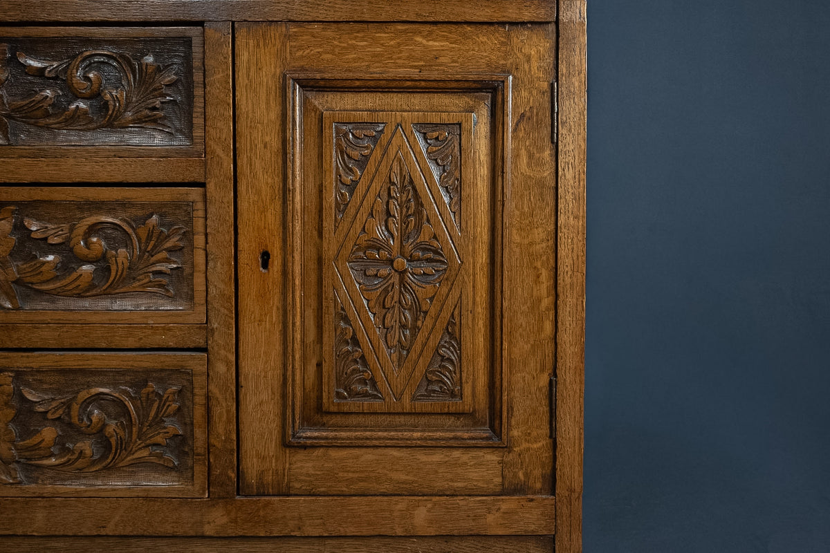 Engelse eikenhouten secretaire