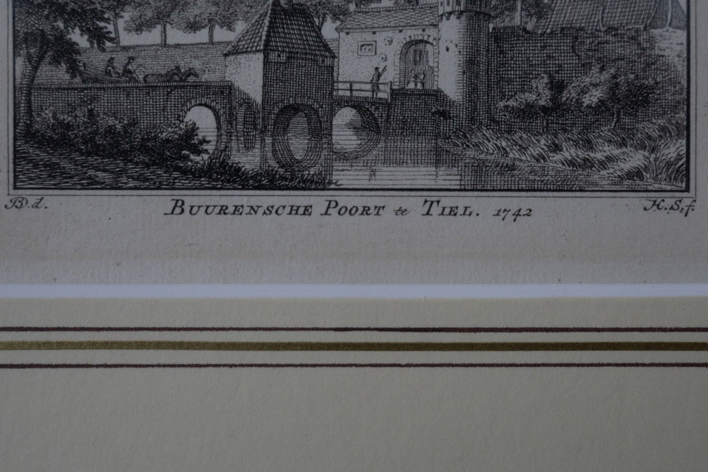 18e-eeuwse kopergravure ‘Buurensche Poort te Tiel’ – Hendrik Spilman naar Jan de Beijer