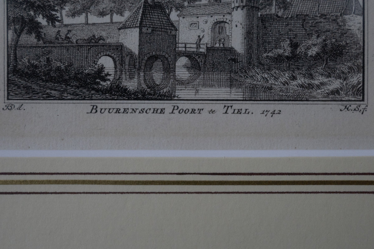 18e-eeuwse kopergravure ‘Buurensche Poort te Tiel’ – Hendrik Spilman naar Jan de Beijer