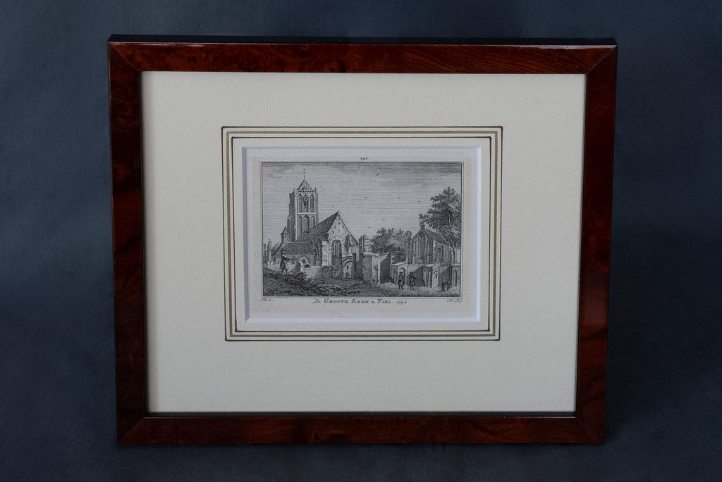 18e-eeuwse gravure ‘De Groote Kerk te Tiel’ – Hendrik Spilman naar Jan de Beijer