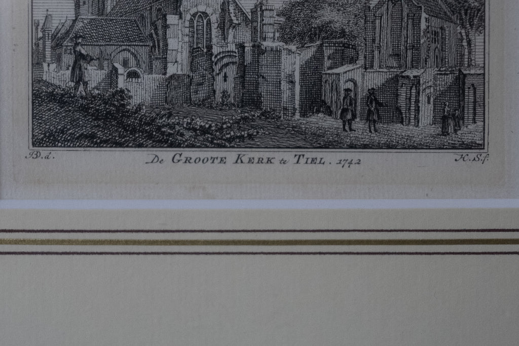 18e-eeuwse gravure ‘De Groote Kerk te Tiel’ – Hendrik Spilman naar Jan de Beijer