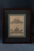 Franse architectuurgravure met frontons – naar Jacques-François Blondel