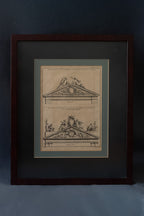 Franse architectuurgravure met frontons – naar Jacques-François Blondel