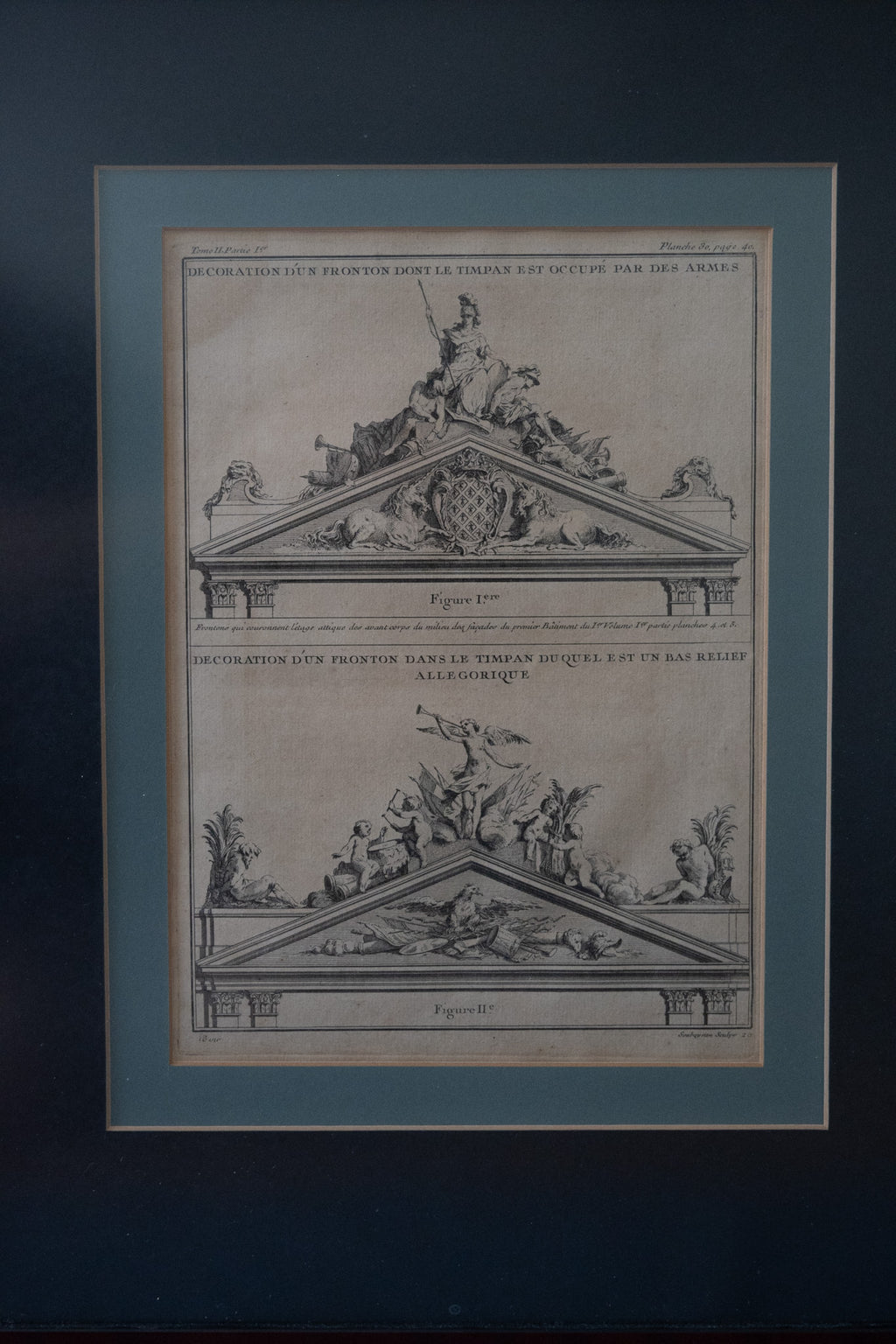 Franse architectuurgravure naar Jacques-François Blondel