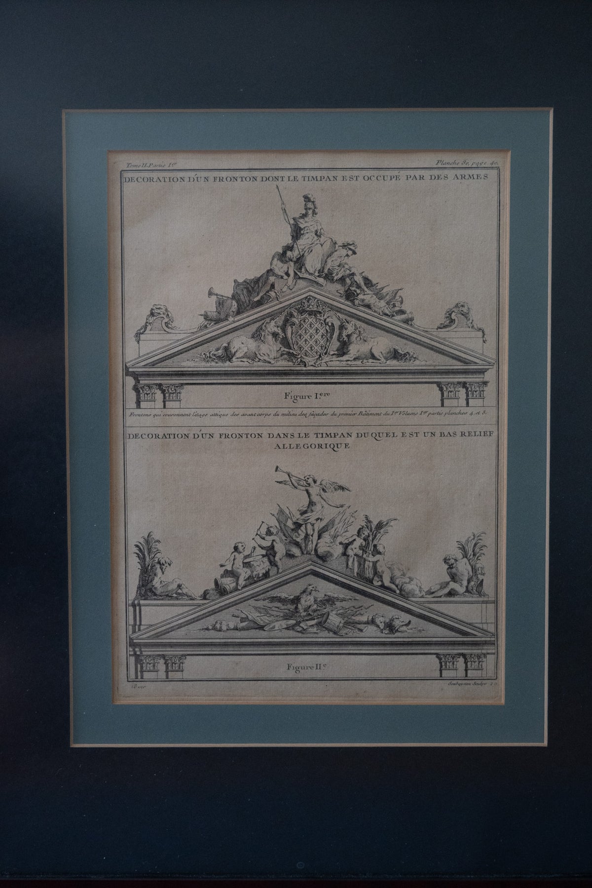 Franse architectuurgravure naar Jacques-François Blondel