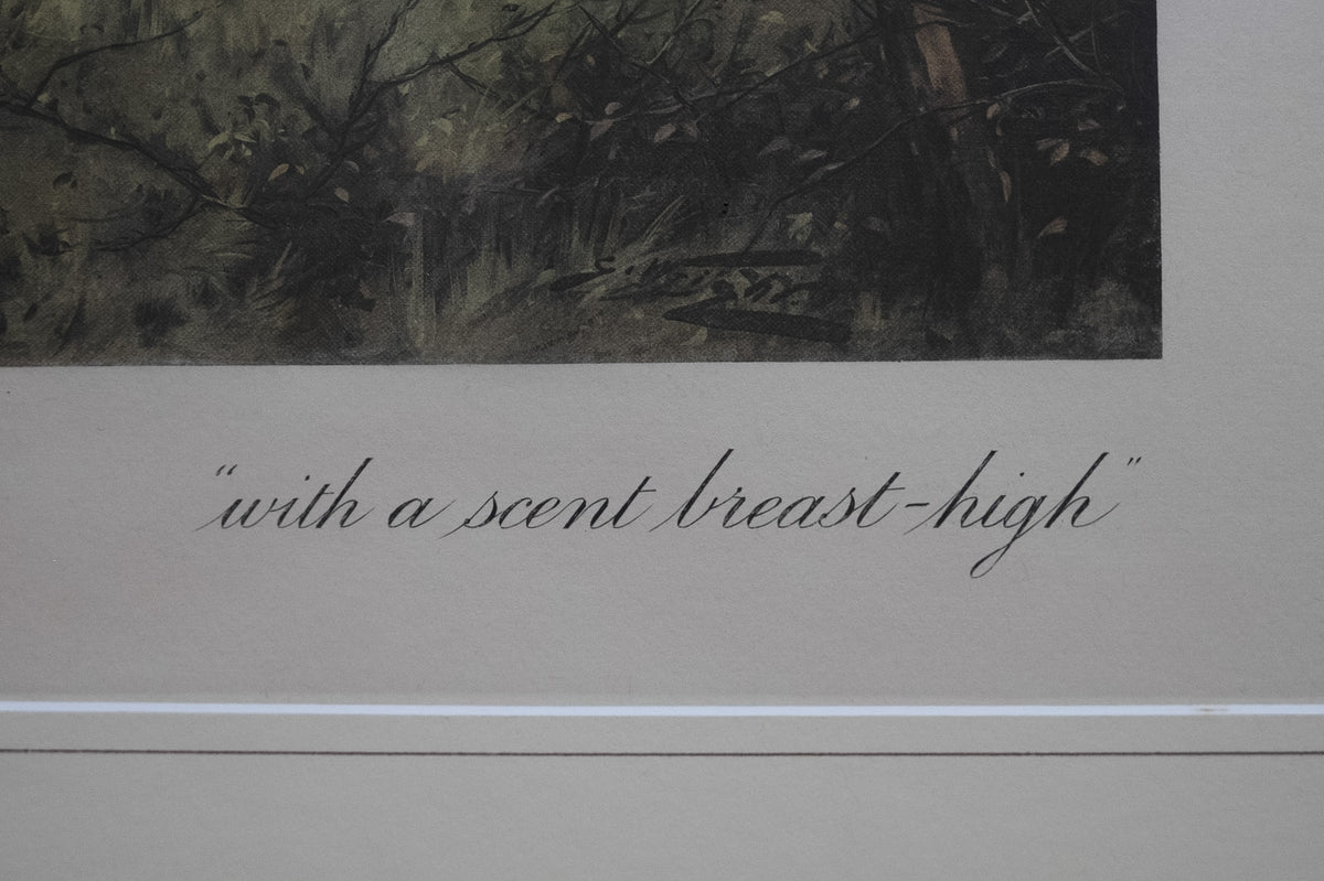 Engelse jachtprent ‘With a Scent Breast-High’ – George Wright