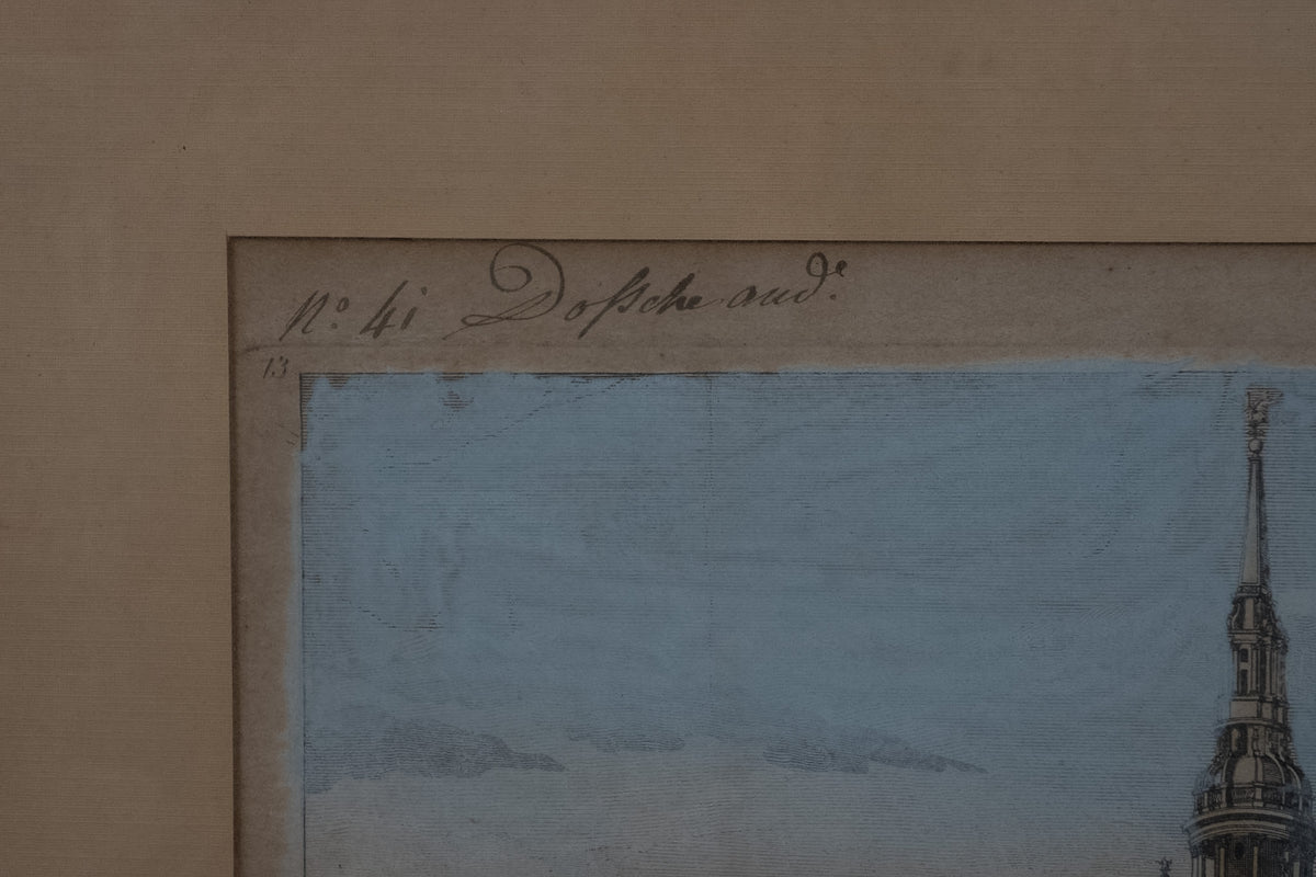 18e-eeuwse opticaprent van Cheapside en St Mary-le-Bow, Londen