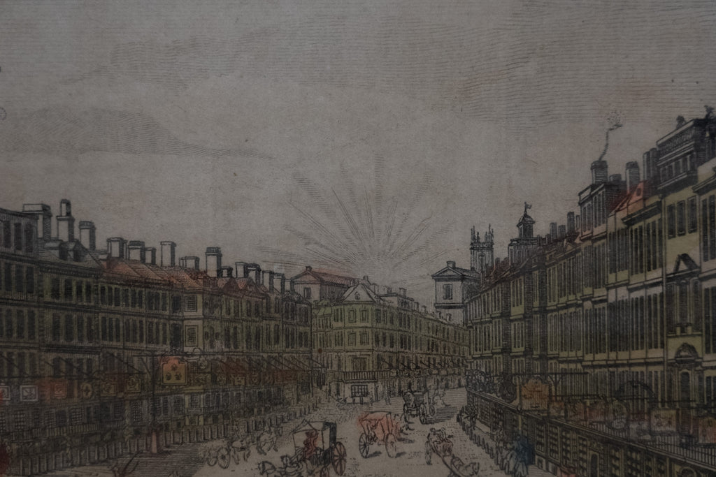 18e-eeuwse opticaprent van Cheapside en St Mary-le-Bow, Londen