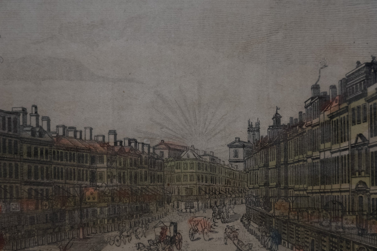 18e-eeuwse opticaprent van Cheapside en St Mary-le-Bow, Londen