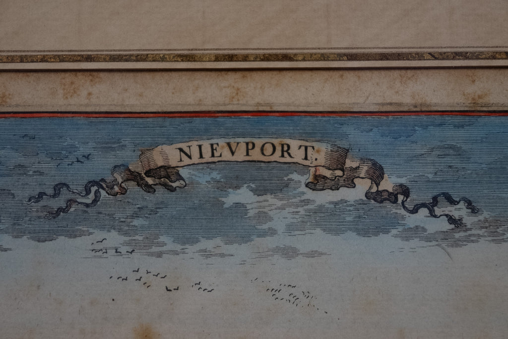 17e-eeuwse handgekleurde gravure van Nieuwpoort – Pérelle