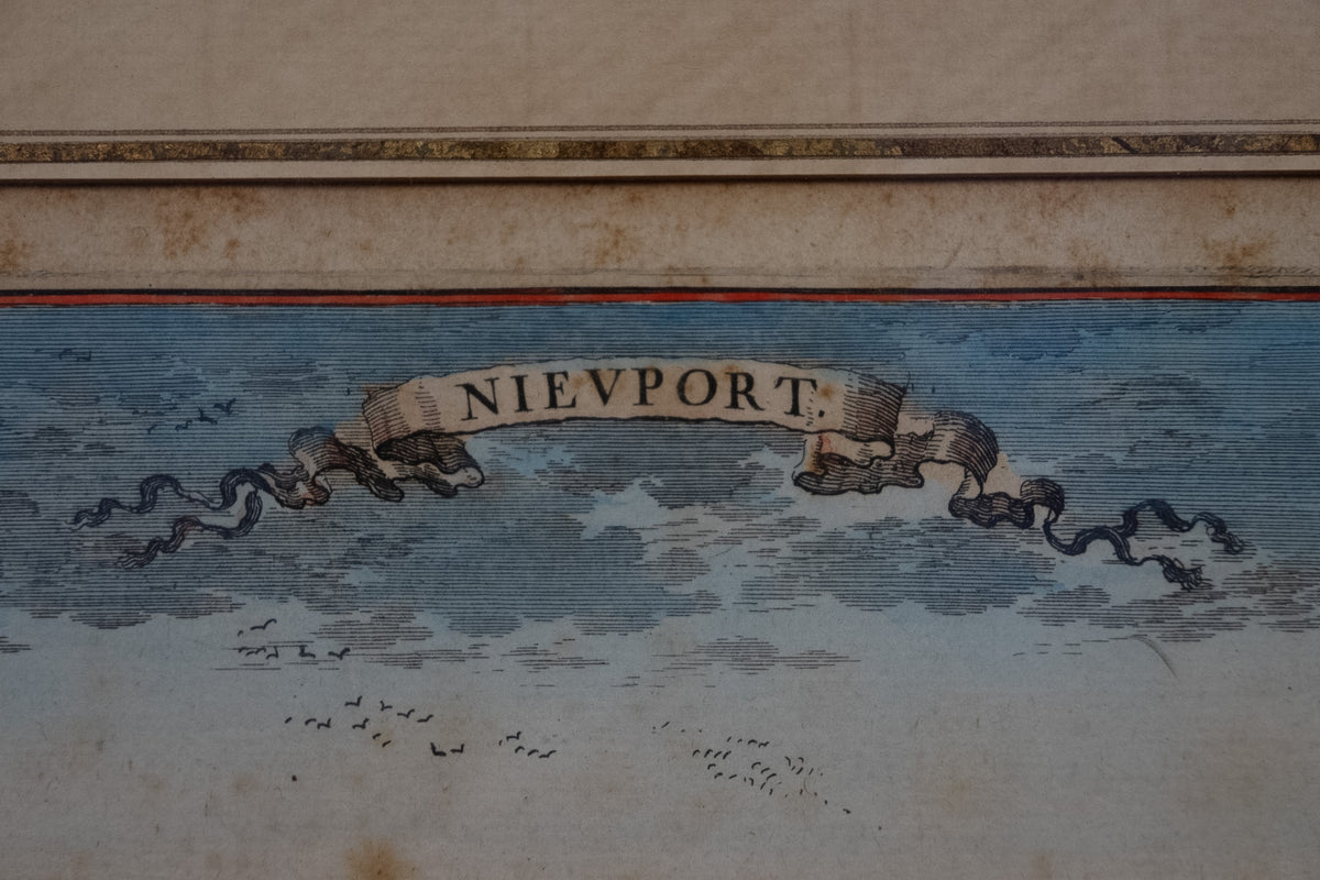17e-eeuwse handgekleurde gravure van Nieuwpoort – Pérelle