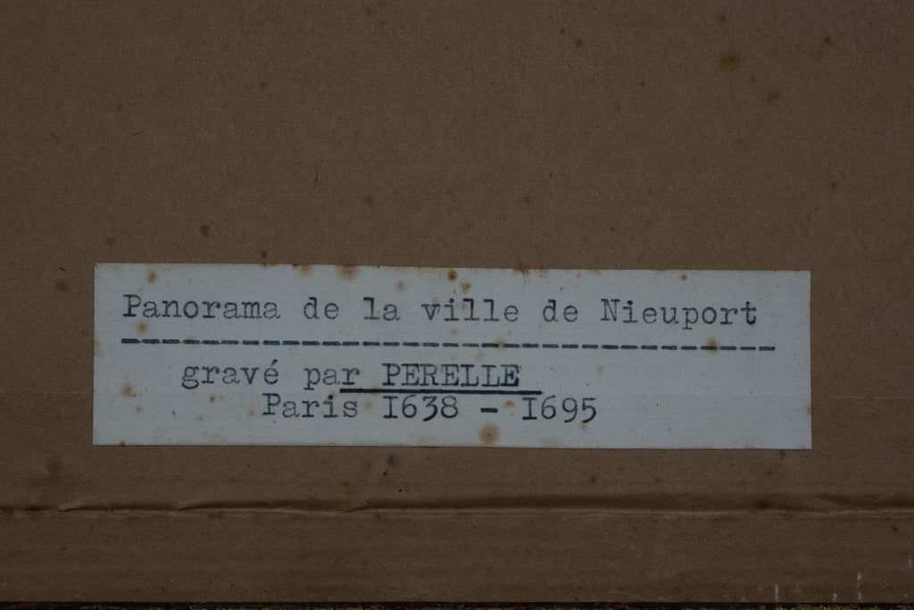 17e-eeuwse handgekleurde gravure van Nieuwpoort – Pérelle