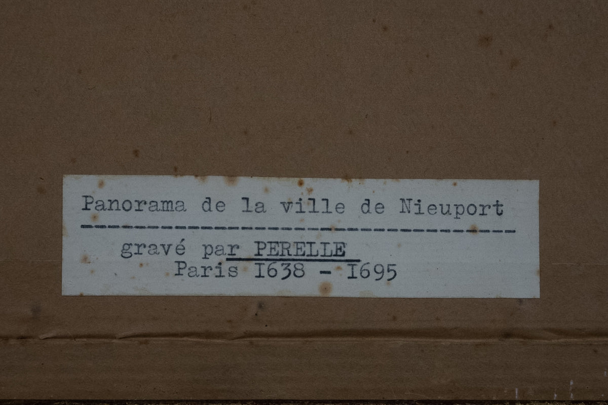 17e-eeuwse handgekleurde gravure van Nieuwpoort – Pérelle