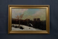 Gesigneerd winters landschap met boerderij