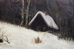 Gesigneerd winters landschap met boerderij