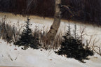 Gesigneerd winters landschap met boerderij