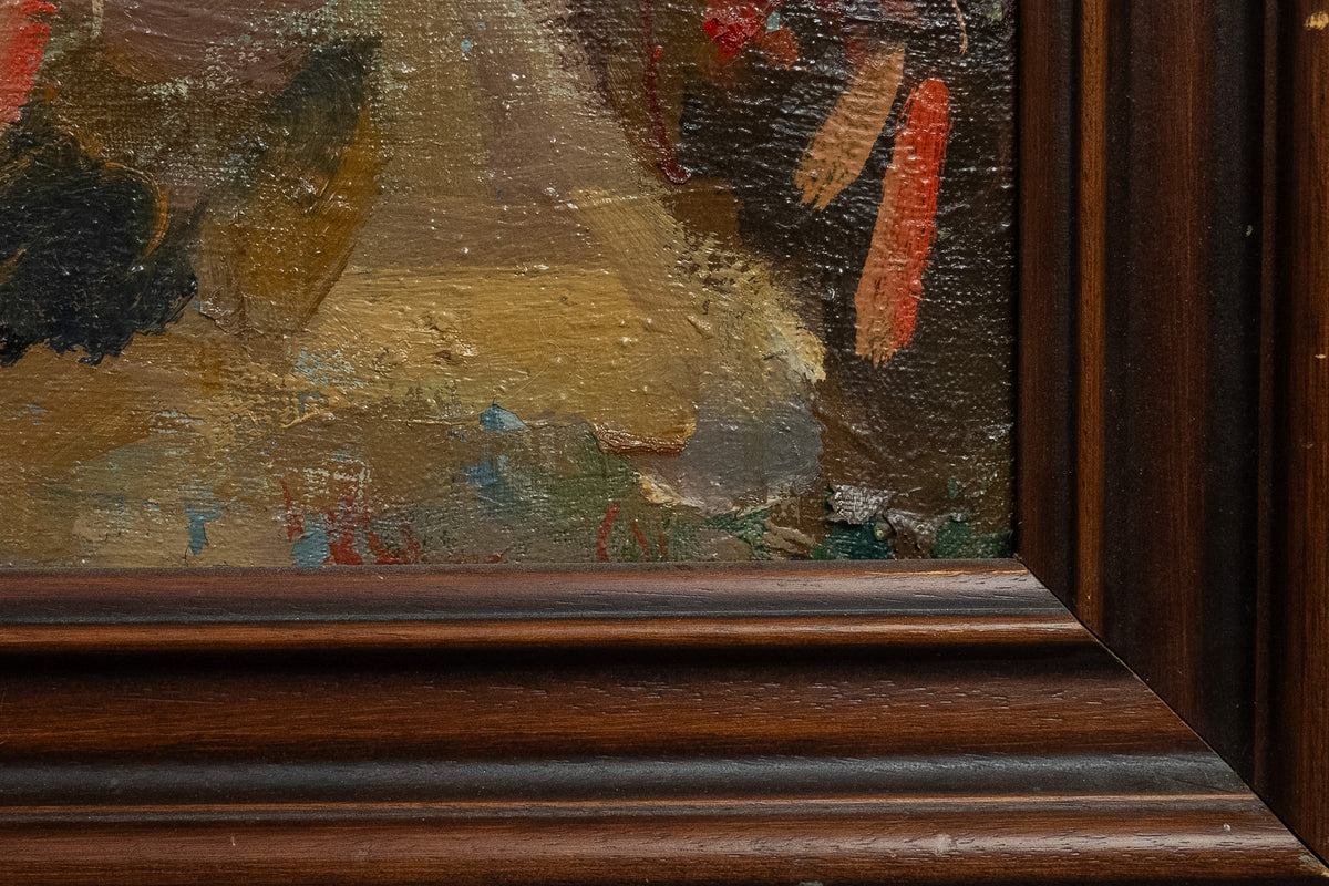 Russisch olieverfschilderij met bloemstilleven