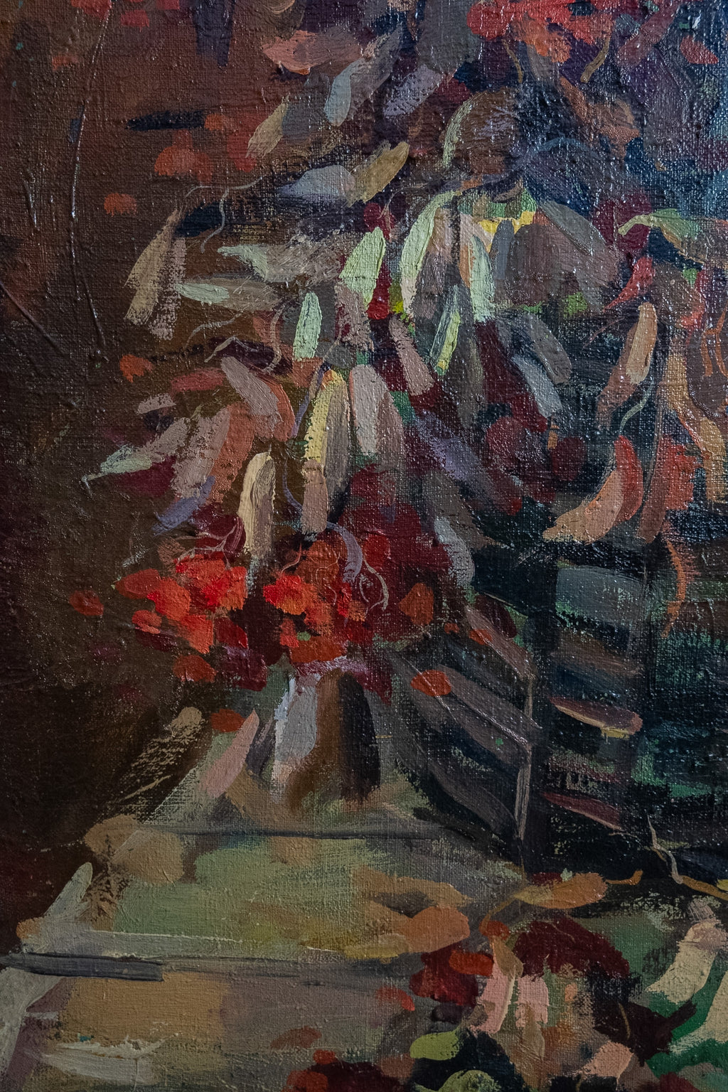 Russisch olieverfschilderij met bloemstilleven
