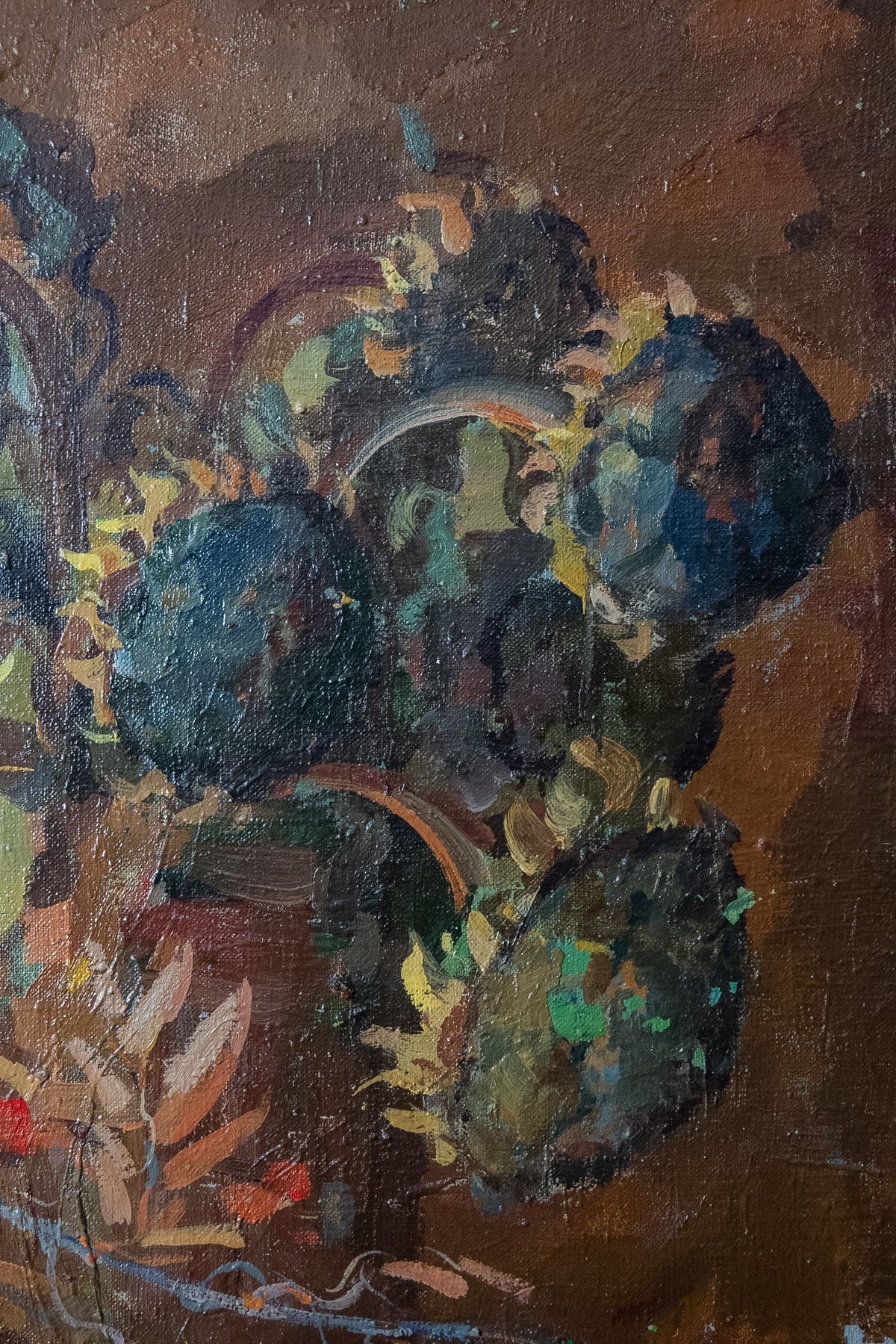 Russisch olieverfschilderij met bloemstilleven